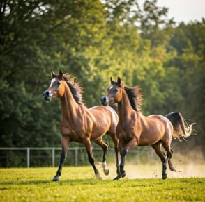 Arabian horses running